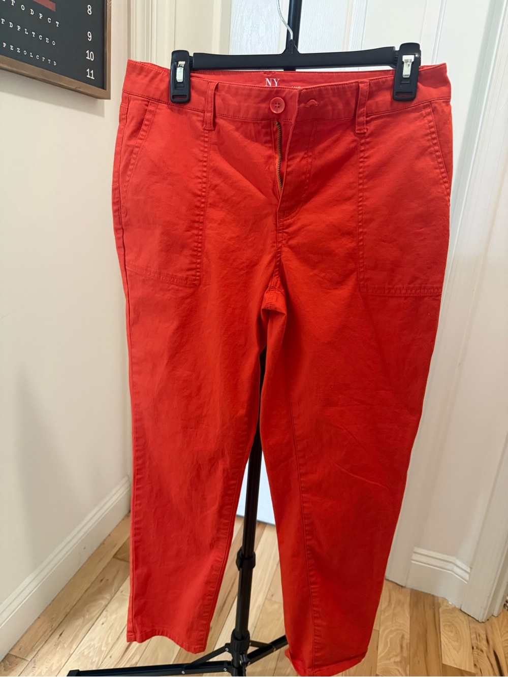 New York & Company Red Straight-Leg Pants